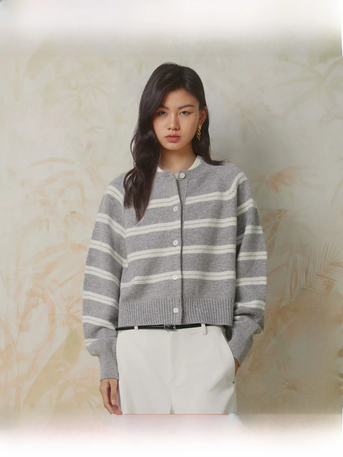 

ZhiZhi Pure Wool Knitted round Ne Open Cardigan Women's Winter Sweater Multi-color Red Color Commute Sle Loose Fit Long S...