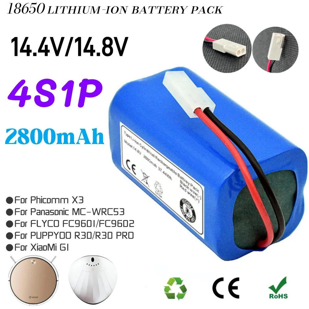 

Original 14.8V 2800mAh Replacement Li-ion Battery for Xiaomi MI Robot Vacuum-Mop Essential G1 MJSTG1 Robot Vacuum Cleaner