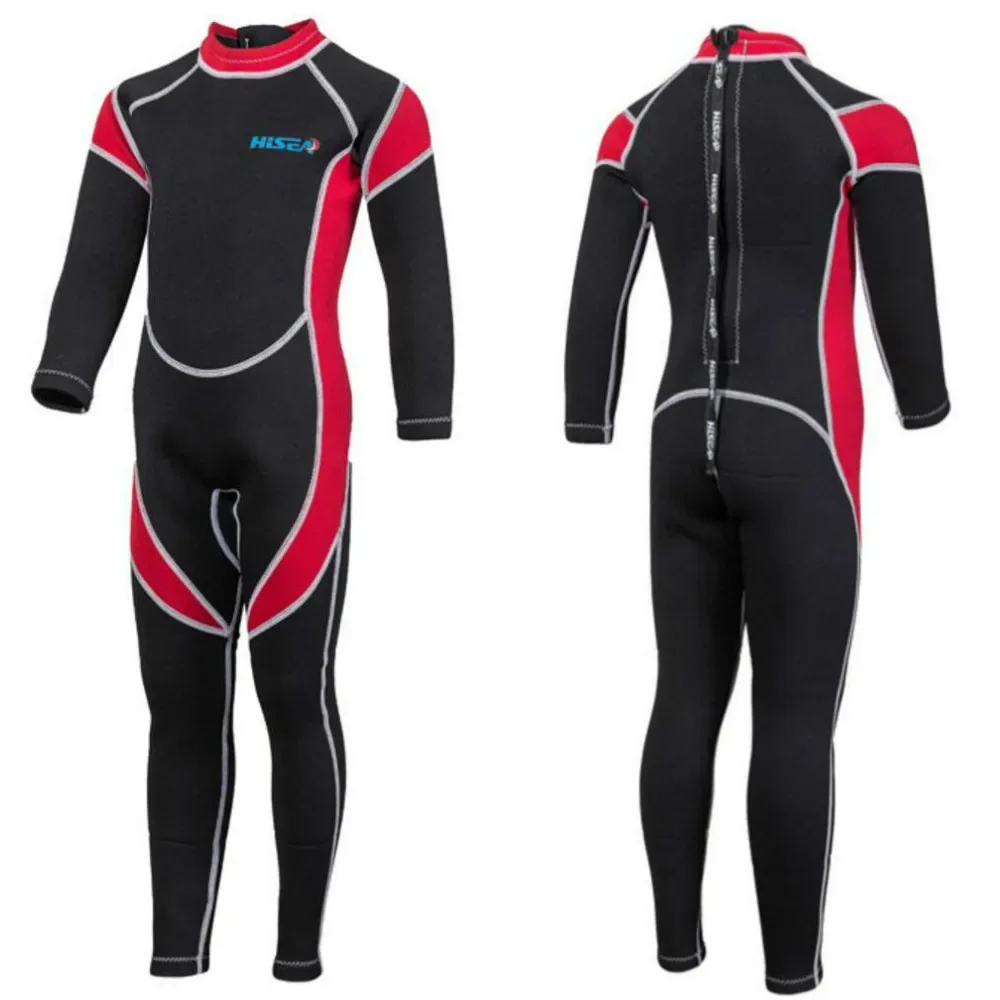 Neoprene Wetsuits Long Sleeves Kids Diving Suits 2.5MM Boys Girls Surfing Rash Guards Snorkel