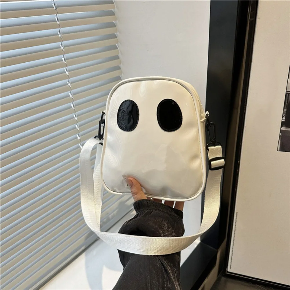 

Funny PU Halloween Ghost Bag Transparent Waterproof Clear Shoulder Bag Large Capacity Zipper Crossbody Bag Kids Gifts