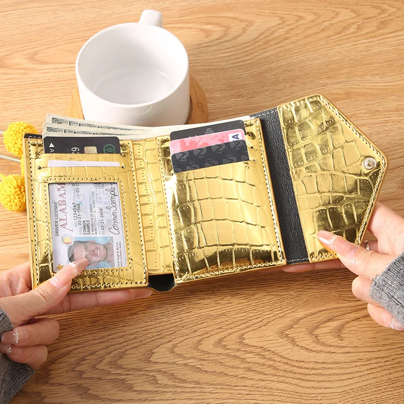 2026 New Women's Card Bag Mini Stone Pattern Bag Solid Color Clutch Wallet Women - view 3