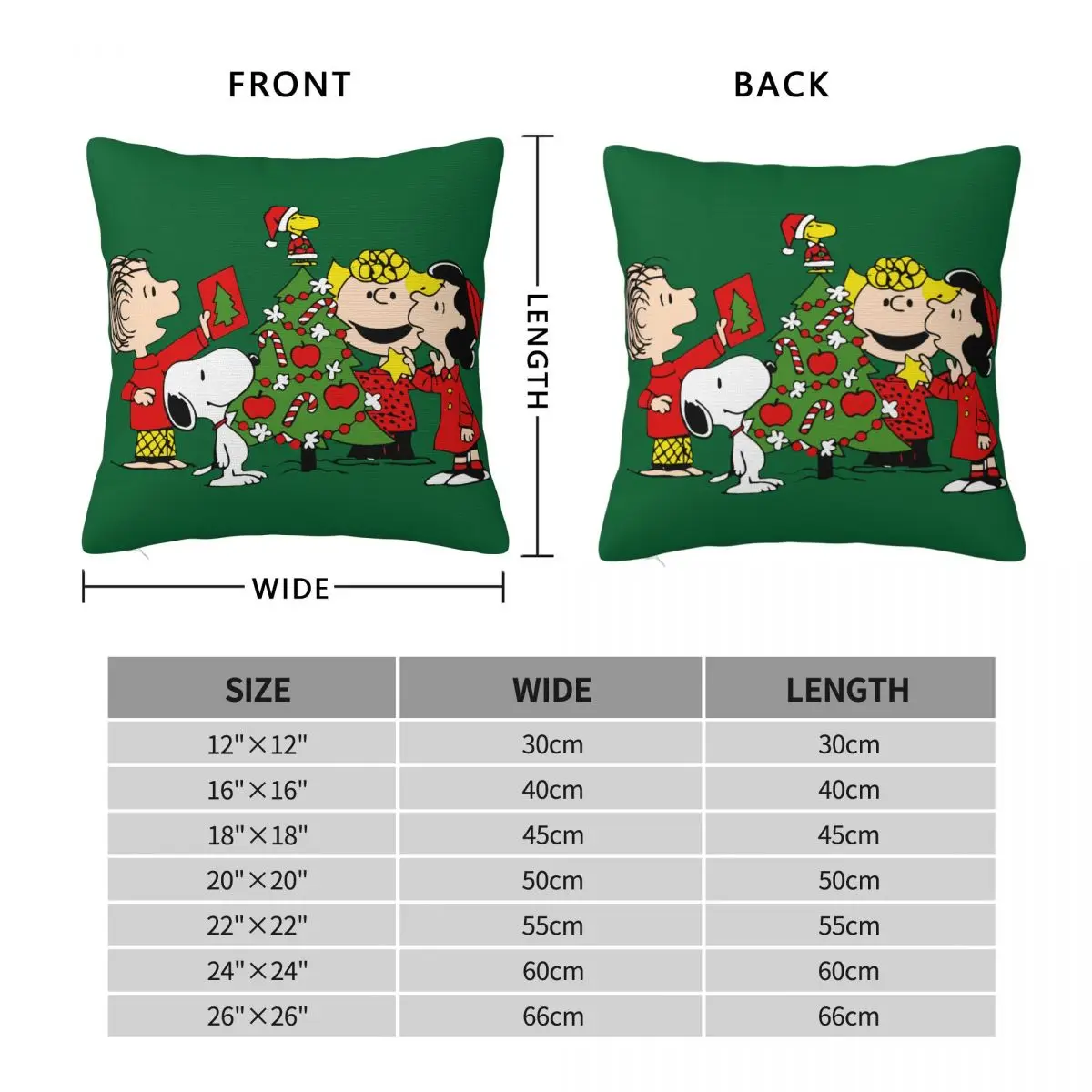 الفول السوداني عيد الميلاد مجموعة سنوبي المخدة المطبوعة غطاء وسادة بوليستر زينة كيس وسادة غطاء المنزل مربع 45X45cm