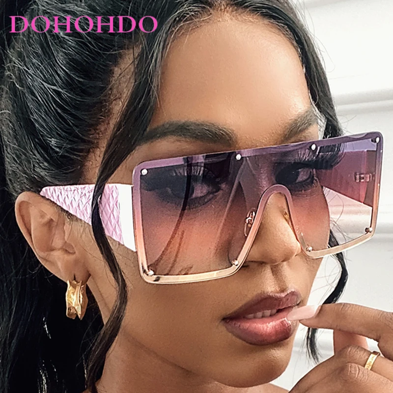 

Fashion Designer Rivets Oversized Rimless Women's Sunglasses Luxury Outdoor Men Sunglass Driving Sports Windproof Goggles UV400
