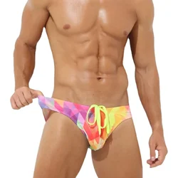 Sexy Print Bikini Swimwear Men Swim Briefs Swimming Trunks Low Waist Male Swimsuit Man Beachwear Surfing Bathing Suit Wear Short