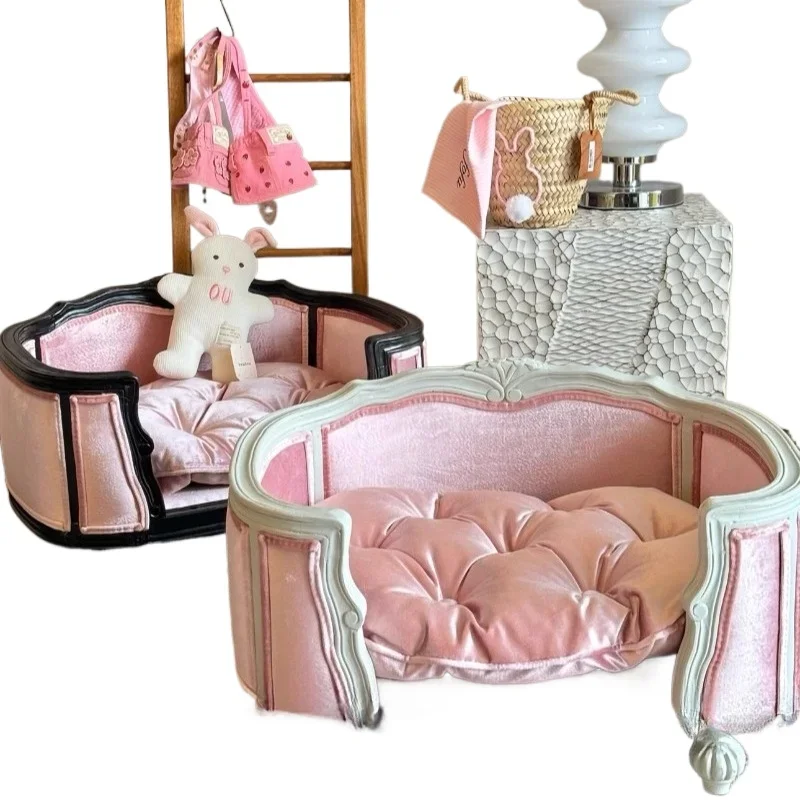 Pet original genuine solid wood bed sofa nest cat kennel "Dream powder"
