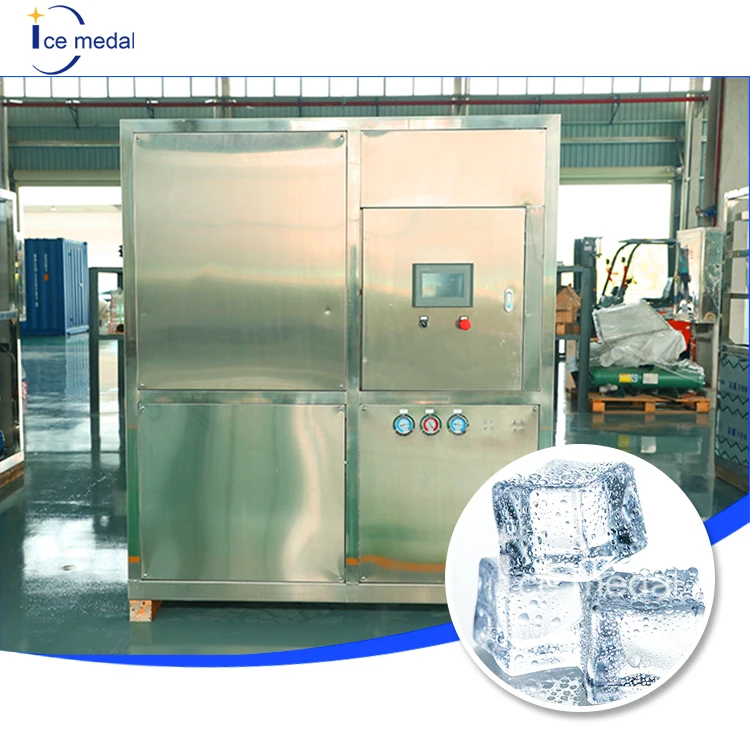 Máquina Industrial para Fabricar Cubitos de Hielo de 5-10 Toneladas por Día, Acero Inoxidable de Grado Alimenticio con Certificado CE, Máquina de Hielo de Alta Eficiencia