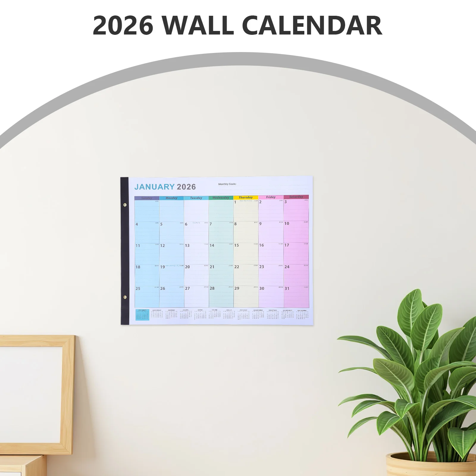 18pcs Wall Calendar 2026.1-2027.6 Large Vertical Monthly Planner Jumbo Poster Organizer For Office Home Aesthetic Yearly Wall