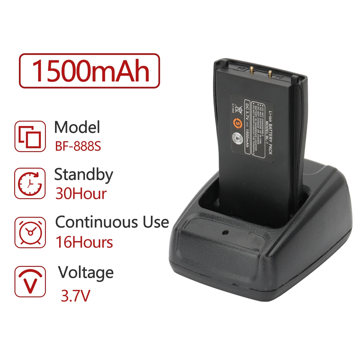 Baofeng Original 3.7V 1500mah BF-777S BF-666S BF-888S Battery For Spare Two Way Radio Walkie Talkie Baofeng 888 Accessories