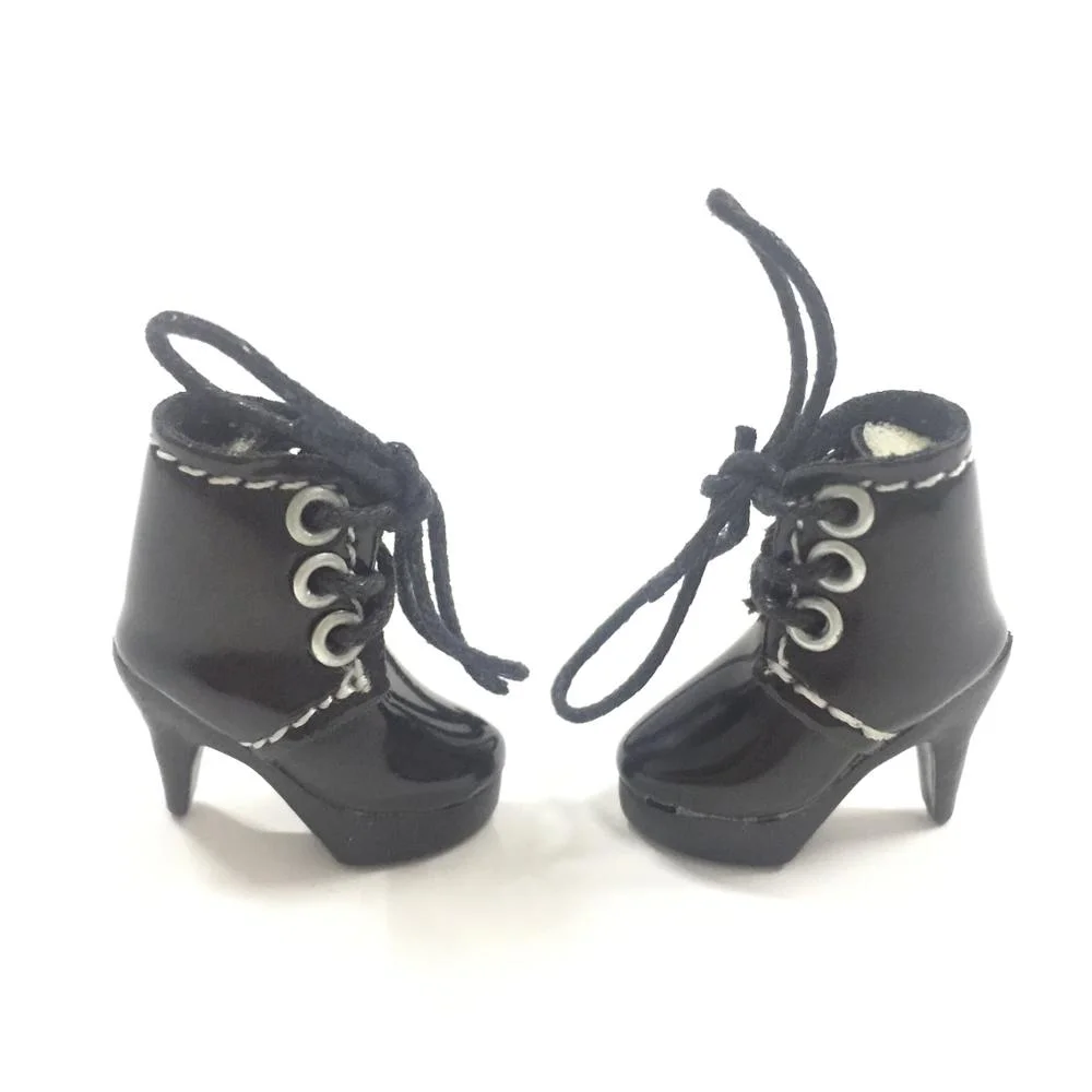 

Черные туфли BJD 1/8 для куклы Блайт, миниатюрные игрушки, ботинки на высоком каблуке 2,5 см, бесплатная доставка