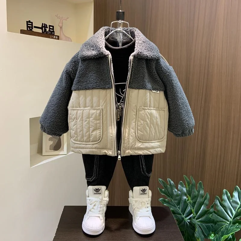 

Boys Coat Cotton Jacket Windbreak Outerwear 2024 New Winter Autumn Thicken Warm Skiing Christmas Gift Children's Clothing