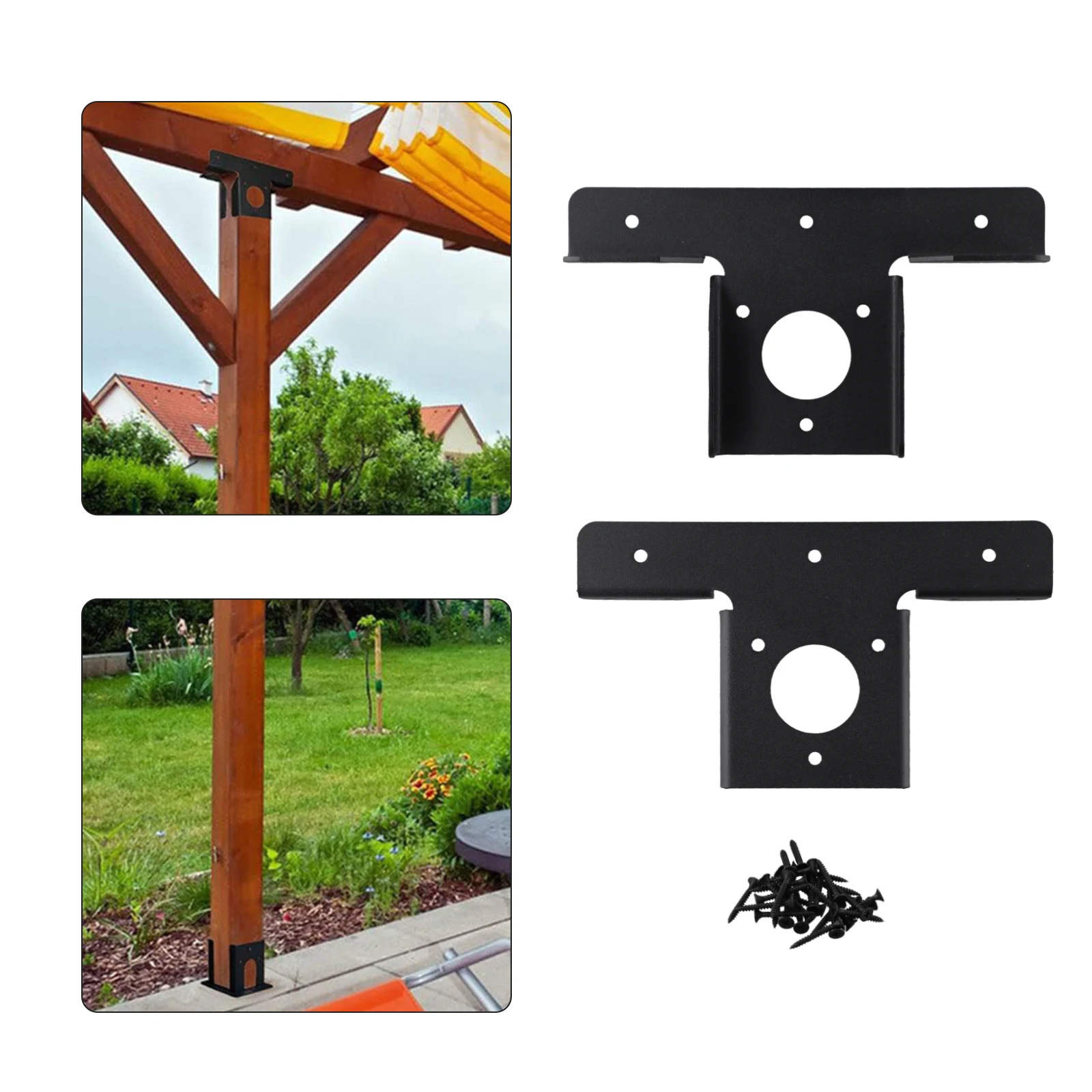 

Extension Bracket Metal Corner Frame Heavy-duty Pergola Pre-drilled Holes Support Kit T-shaped Corner Frame 3-way