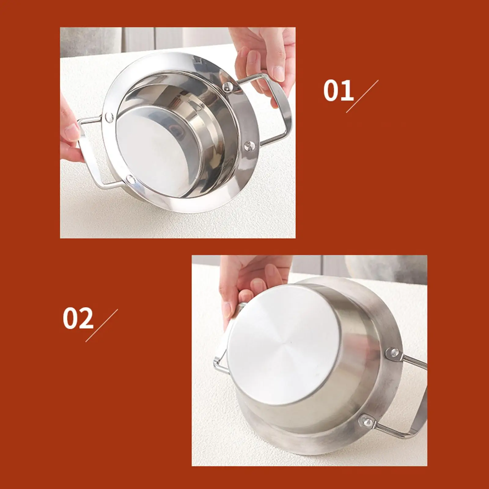 

Stainless Steel Mini Hot Pot Cooker, Soup Cookware, Ramen Pot for Kitchen