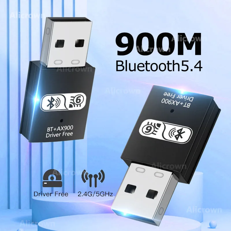 

AX900 USB WiFi6 Bluetooth 5.4 Adapter 2in1 Dongle Dual Band 2.4G&5GHz USB WiFi Network Wireless Wlan Signal Receiver Driver Free