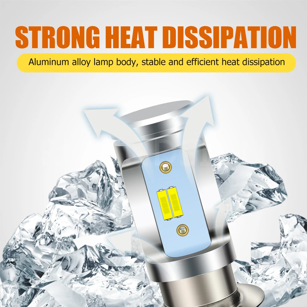 RUIANDSION 18W H6M P15D P15D-25-1 LED Motorcycle Headlight Bulb Motorbike Headlamp AC12-20V/DC11-30V White Yellow High/Low Beam