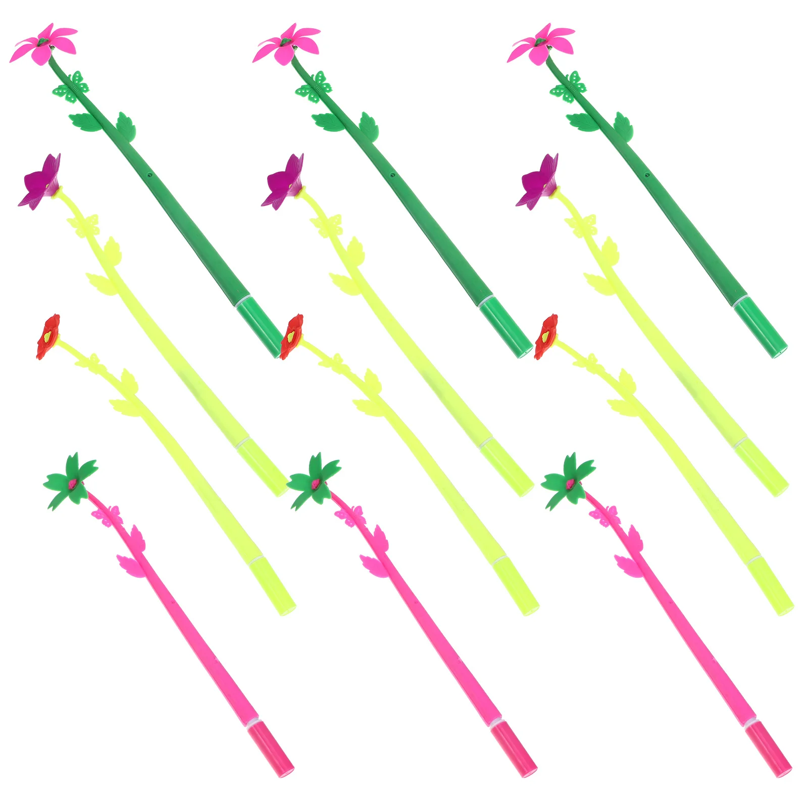 

12pcs Mixed Colors Novelty Design Daffodil Flower Style Decorative Pens 0.38mm Flower Gel Ink Pens Black Ink