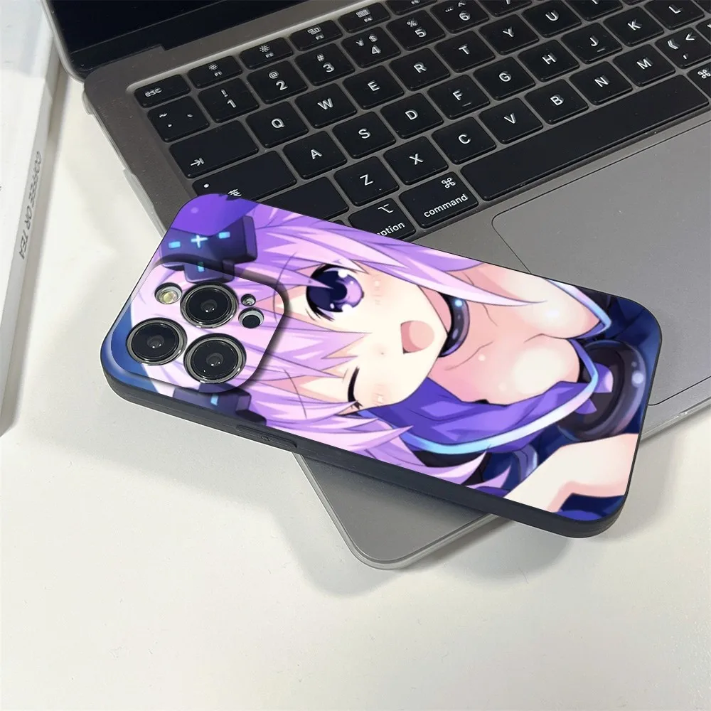 Funda de teléfono Hyperdimension Neptunia, fundas negras para IPhone 15, 14, 11, 12 Pro, 8, 7, 15 Plus, 13 Pro MAX, XR, XS, MINI SE, 2020