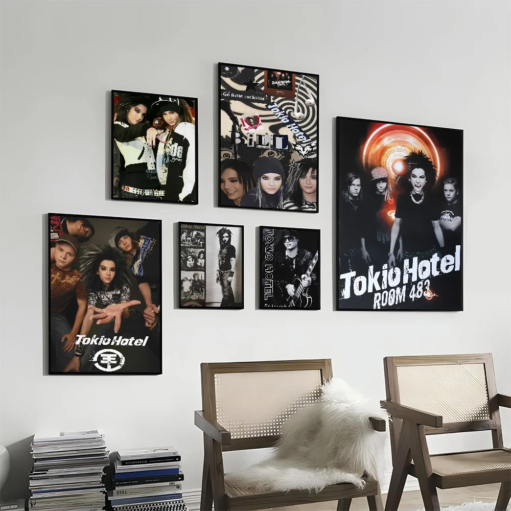 Tom Kaulitz Tokio Hotel Anime Posters Sticky Waterproof Paper Sticker Coffee House Bar Kawaii Room Decor