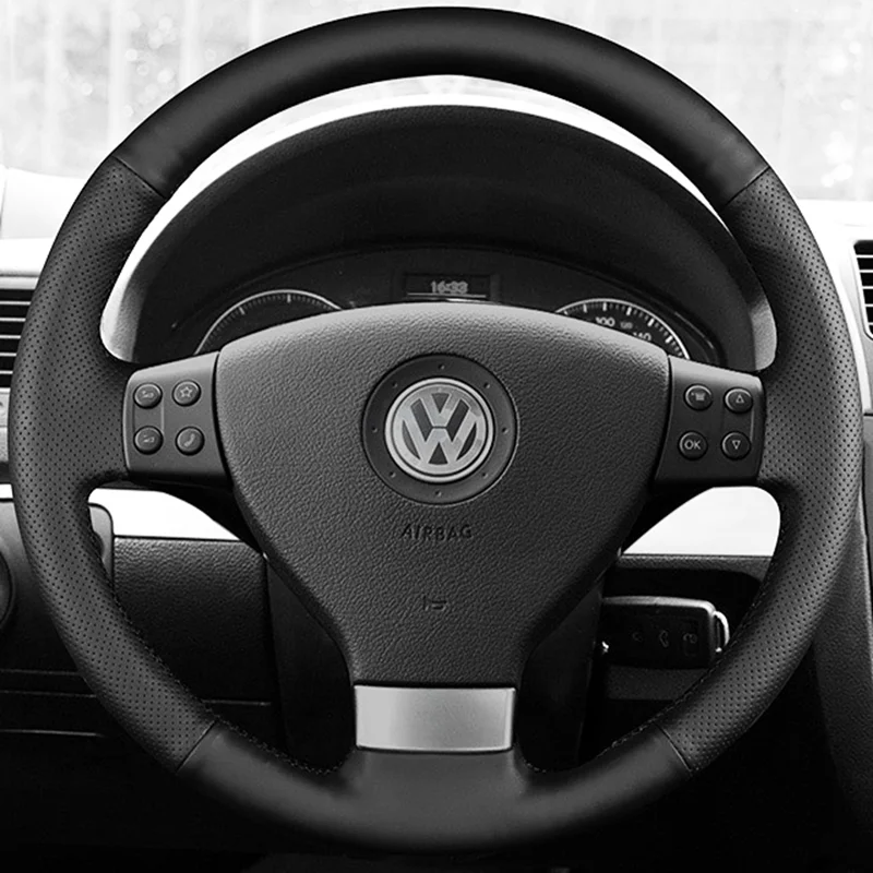 DIY Car Steering Wheel Cover For Volkswagen Golf 5 Mk5 VW Passat B6 Jetta 5 Mk5 Tiguan 2007-2011 Original Steering Wheel Braid