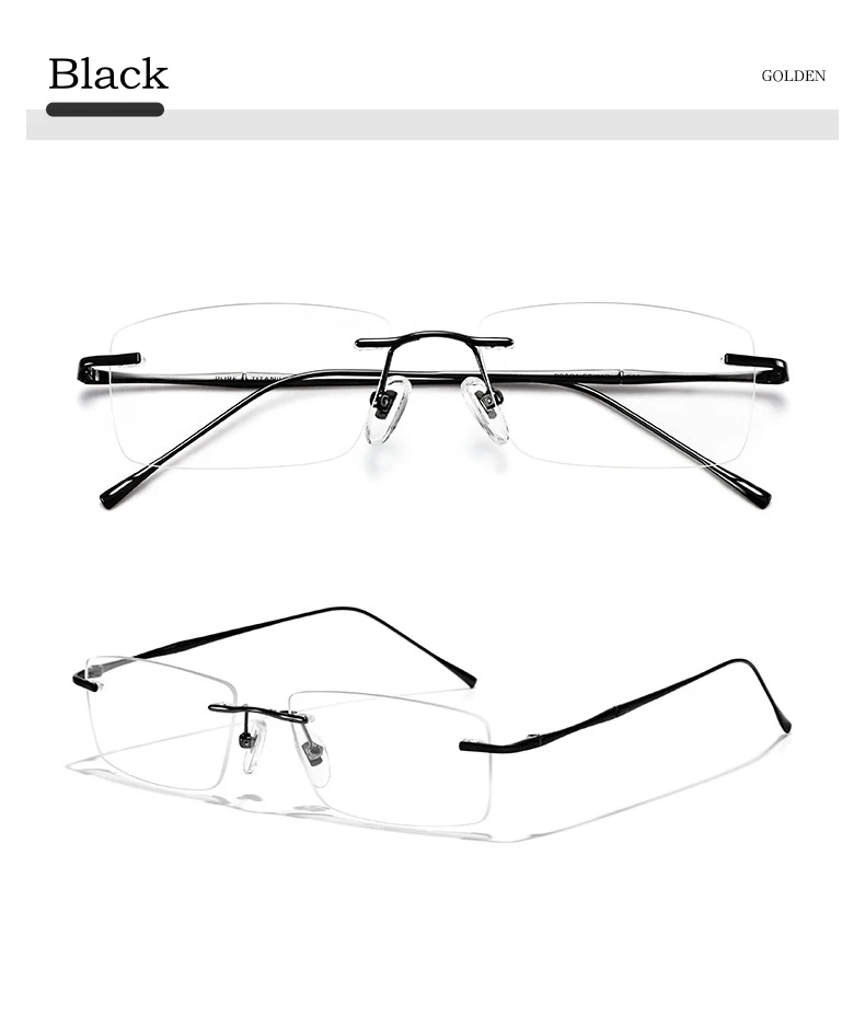 YIMARUILI Mode-Business Ultra-licht Reinem Titan Brillen Frauen Retro Quadrat Optische Verordnung Randlose Brille Rahmen Männer – Detail 10