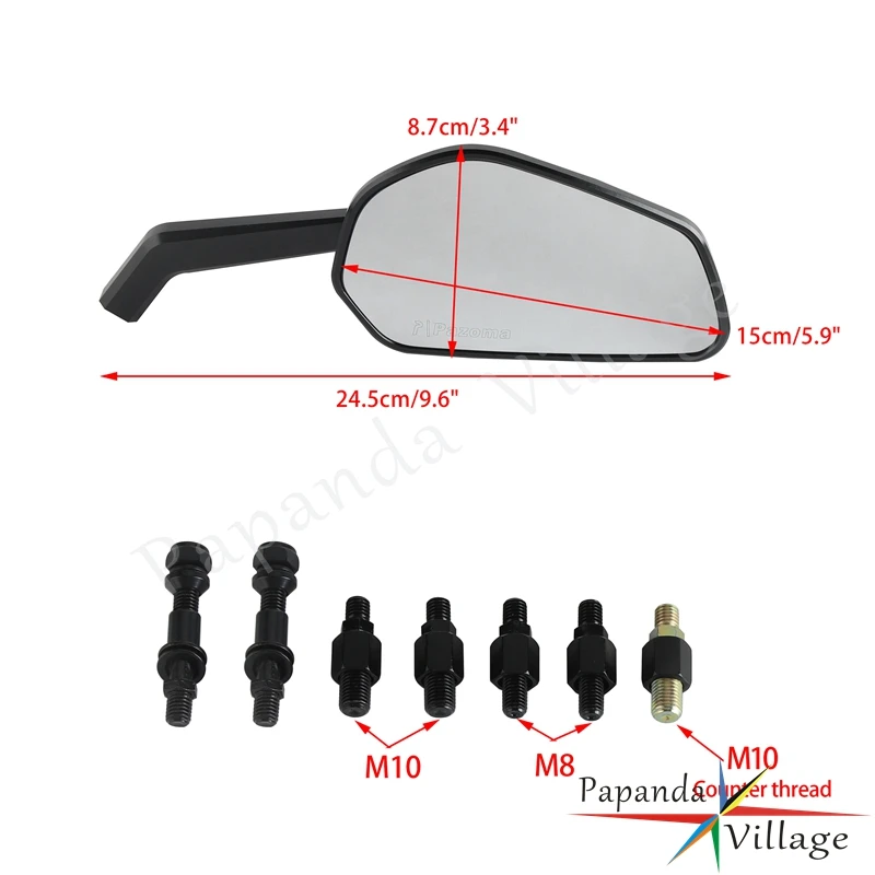 Motorcycle Side 8mm 10mm Thread Handlebar Rear View Mirrors For Yamaha WR125X WR YBR 125X Screw Kawasaki Z900 Z900RS Z800 Z1000