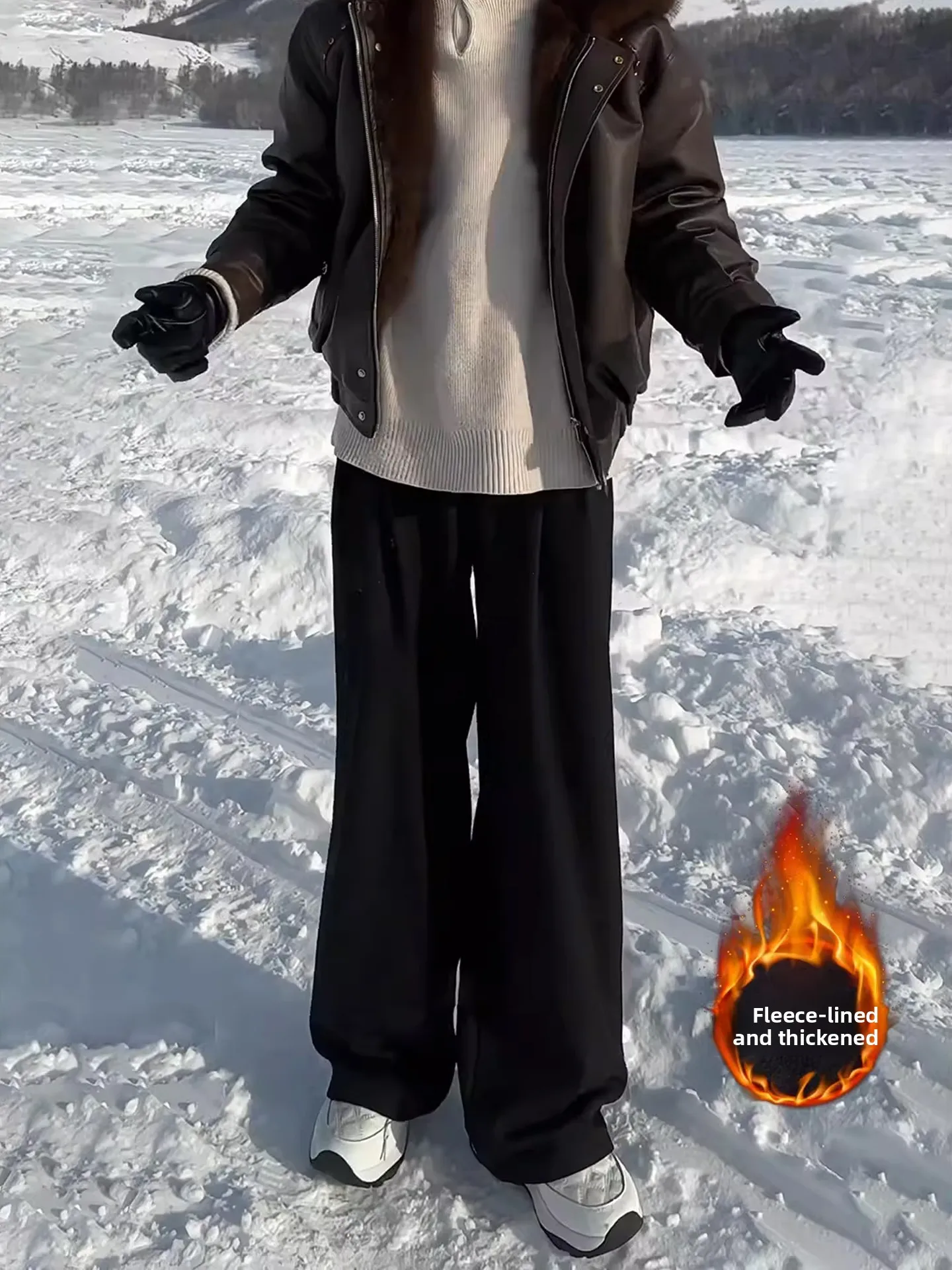 

Теплые повседневные брюки American High Street Thiened Fce, мужские зимние свободные драпированные широкие брюки West, брюки длиной до пола