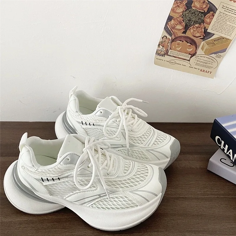 Fashion Chunky Shoes Breathable Mesh Platform Sneakers Thick Sole Casual Sports Shoes Women Running Tennis Shoes Female Designer