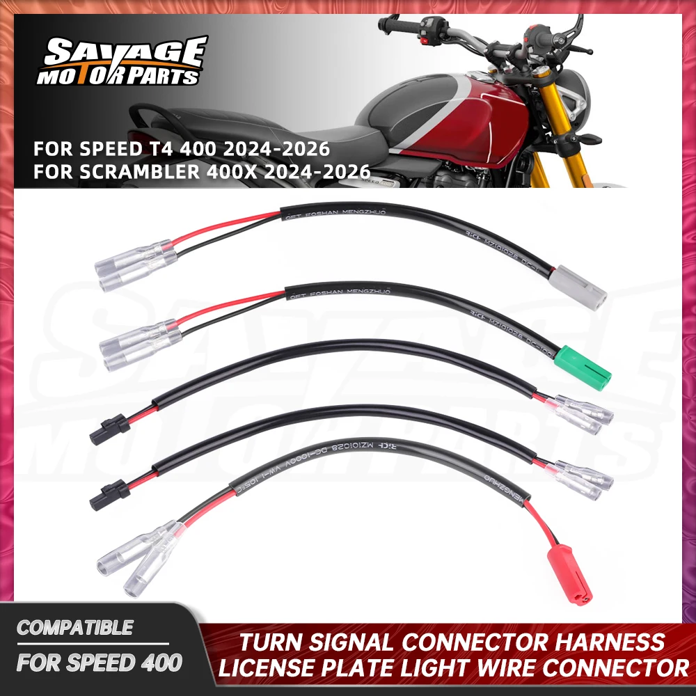 Für Scrambler 400X Kennzeichenbeleuchtungsadapter Stecker Speed T4 400 2024-2026 Motorrad Blinker Kabeladapter Steckverbinder