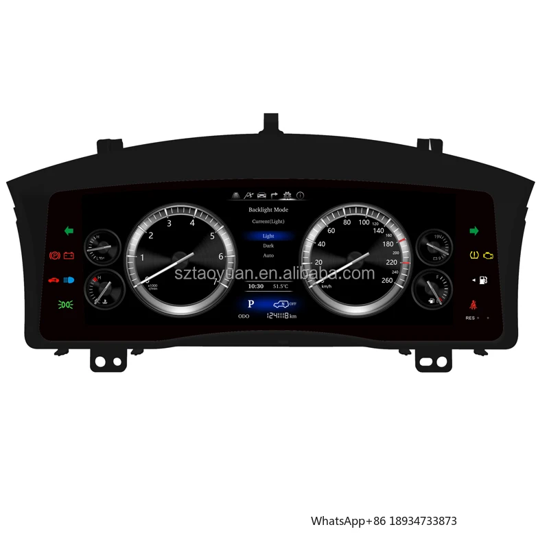 For Lexus LX570 2007-2017 Car Digital Cluster 12.3 Inch Linux LCD Dashboard New Upgrade Auto Speedometer Virtual Cockpit Monitor