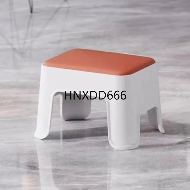 Plastic Stool Thickened Household Soft Living Room Coffee Table Can Be Stacked Stools Tabouret Pliant Portable Footrest Ottoman