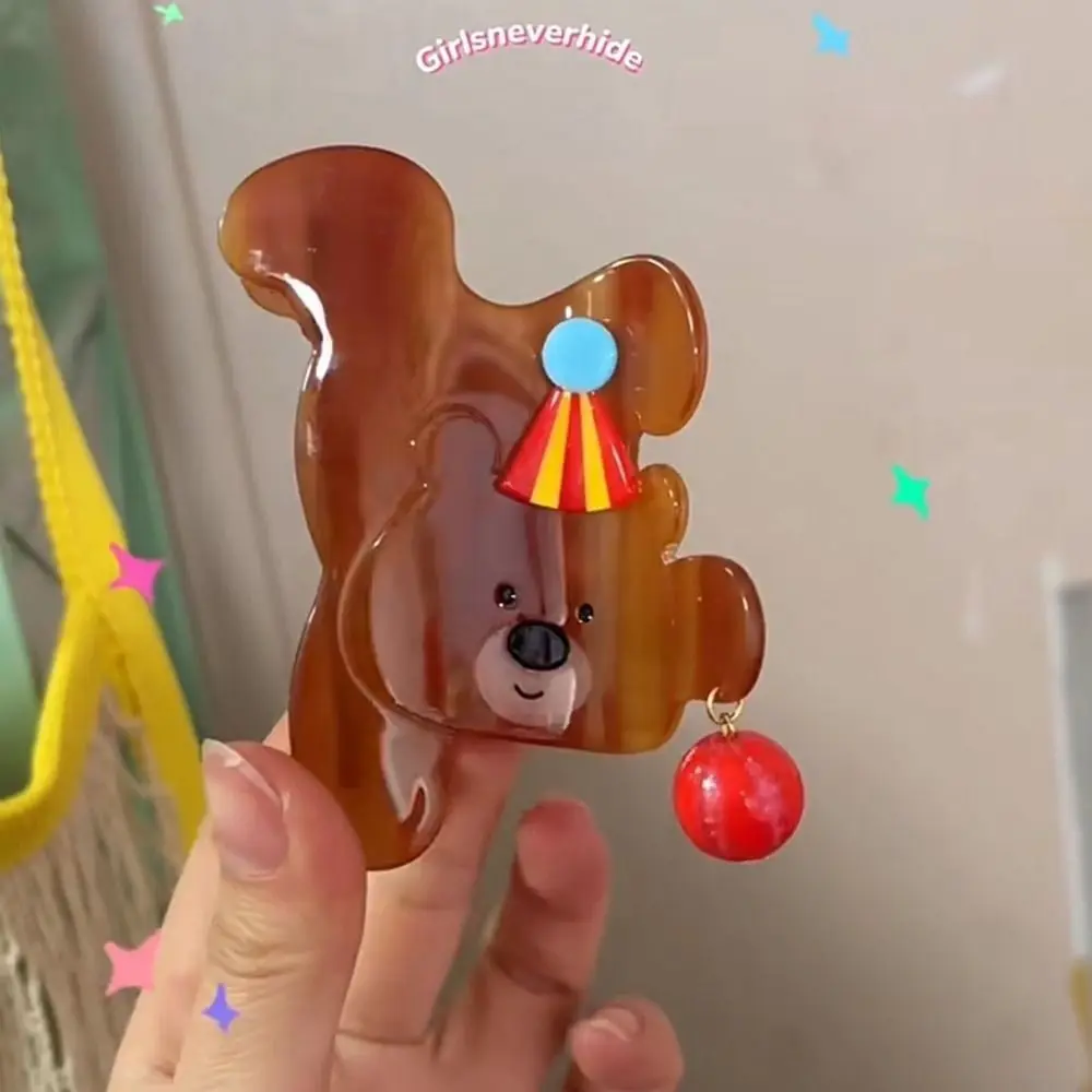 

Забавный ацетатный коготь для волос с уксусной кислотой, цирковой медведь, заколка для волос с мультяшным медведем, зажим для головы, зажим в виде акулы, ежедневный зажим