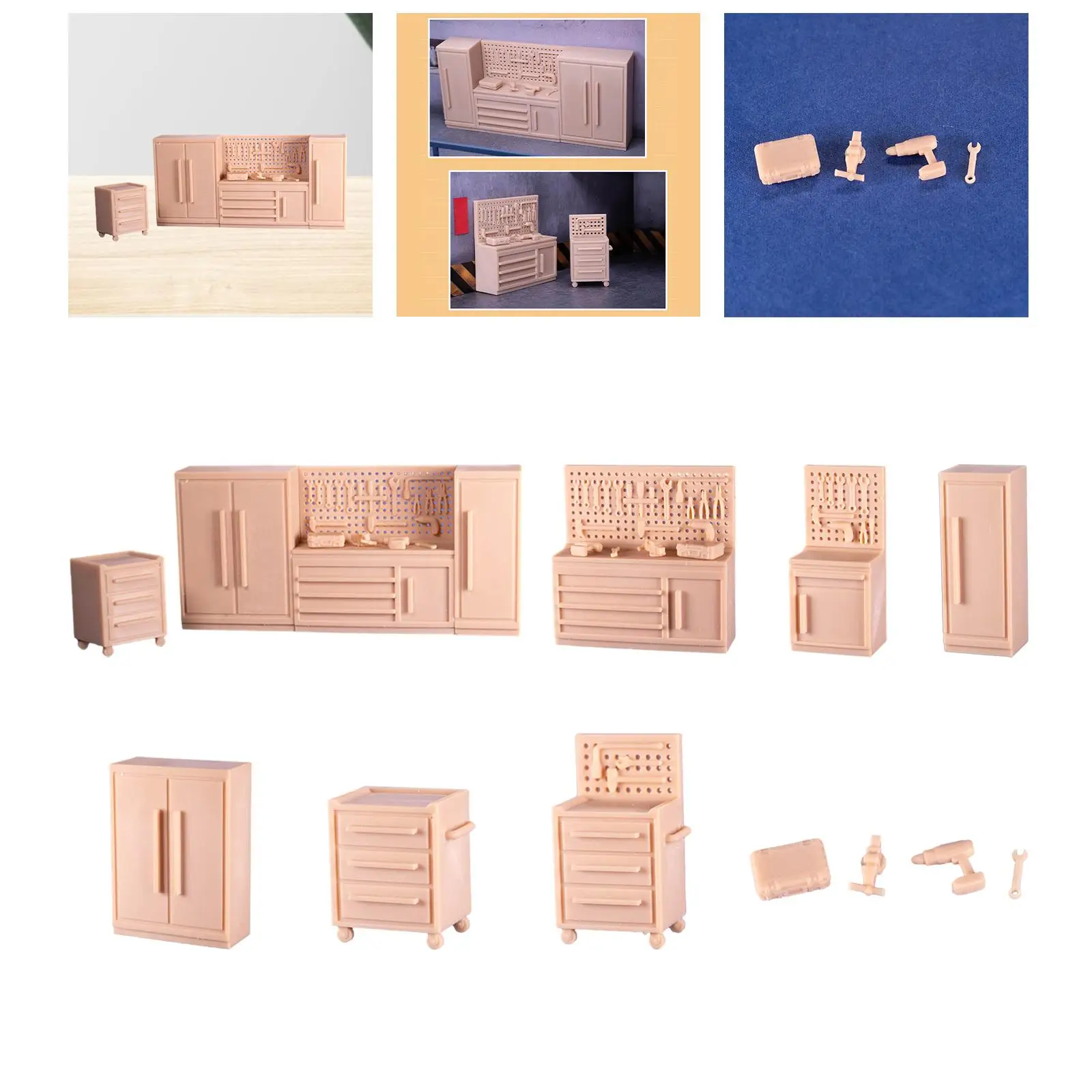 1/64 نموذج منضدة صغيرة من الراتنج لمشاريع الديوراما والمناظر الطبيعية