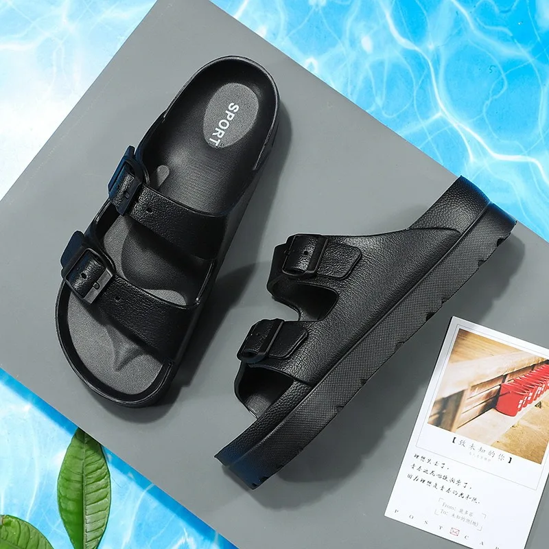 

Women's Platform Sandals Summer Slippers Fashion Non-slip Beach Sandals 2024 Summer Women Flip-flops Adjustable Buckle
