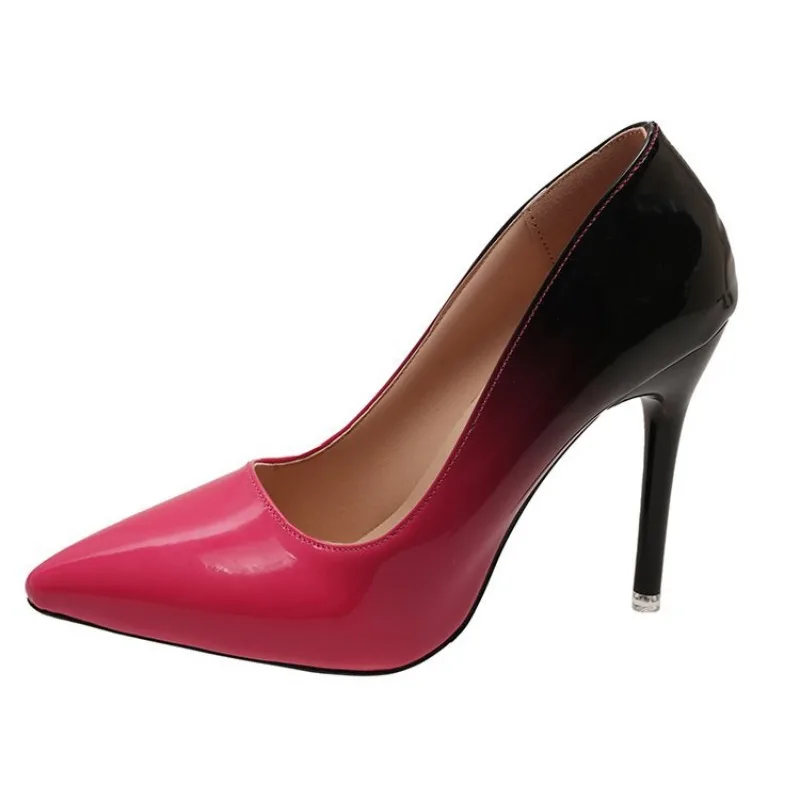 

Новые осенние женские пикантные туфли на высоком каблуке 10 см на шпильке с градиентом, вечерние женские туфли, нескользящие износостойкие туфли на шпильке