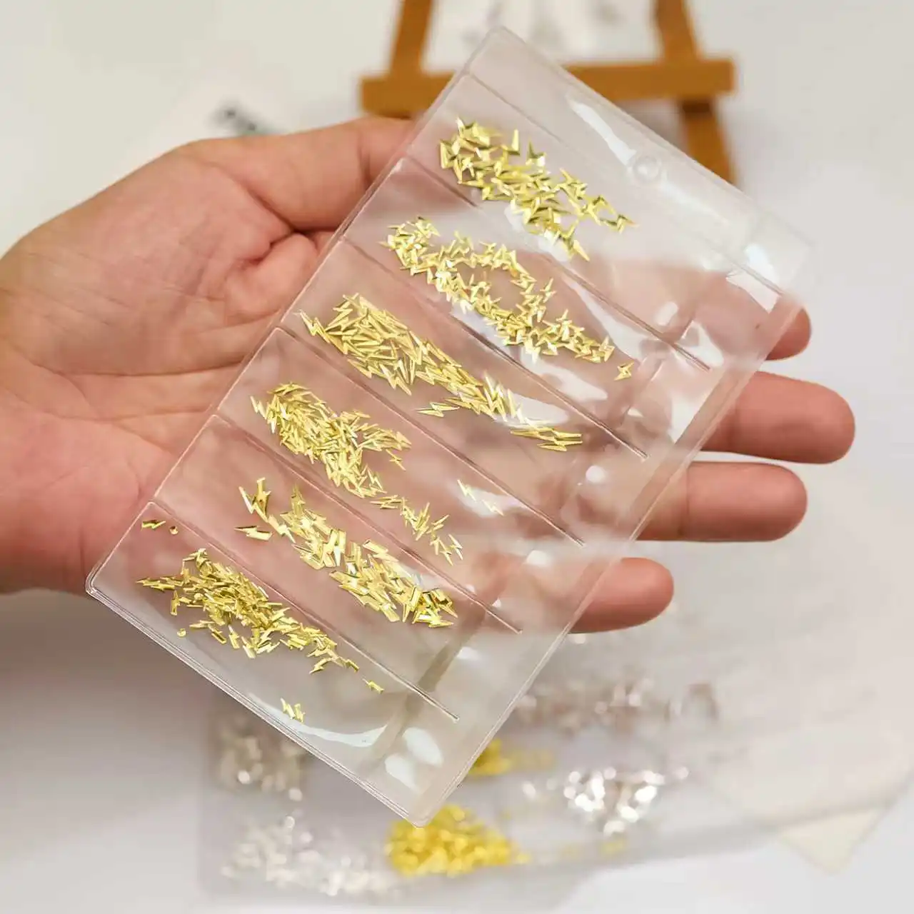 6 Griglie/Bag Punk Oro Argento Illuminazione Starlight Stella Rivetti Borchie Lega Unghie artistiche Strass Decorazioni Manicure Set di ciondoli fai da te