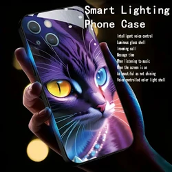 Luxury Anime Cartoon LED Flash Case Phone Case For Samsung Galaxay Z fold 6 5 4 ZFold 6 Zfold4 Cases Luminous Glass Cover Fundas