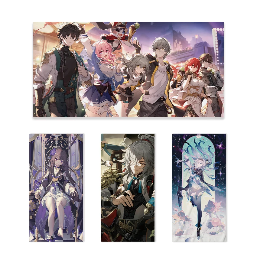 Anime H-Honkai：Star Rail Single-sided Printing Beach Towel Bath Towel 75x150cm Bathroom Shower Washcloth Home Decor