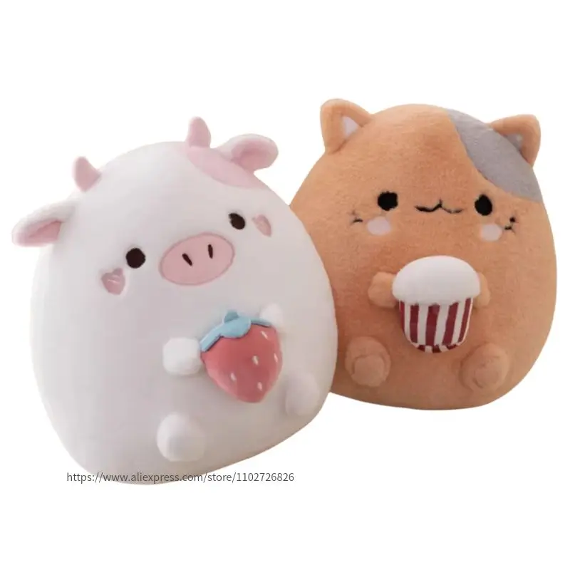 

Adorbale Furry Plush Cow & Cat Plush Toy Stuffed Fat Round Kawaii Lifelike Animal Doll Sleep Pillow Cushion Kids Children Gifts