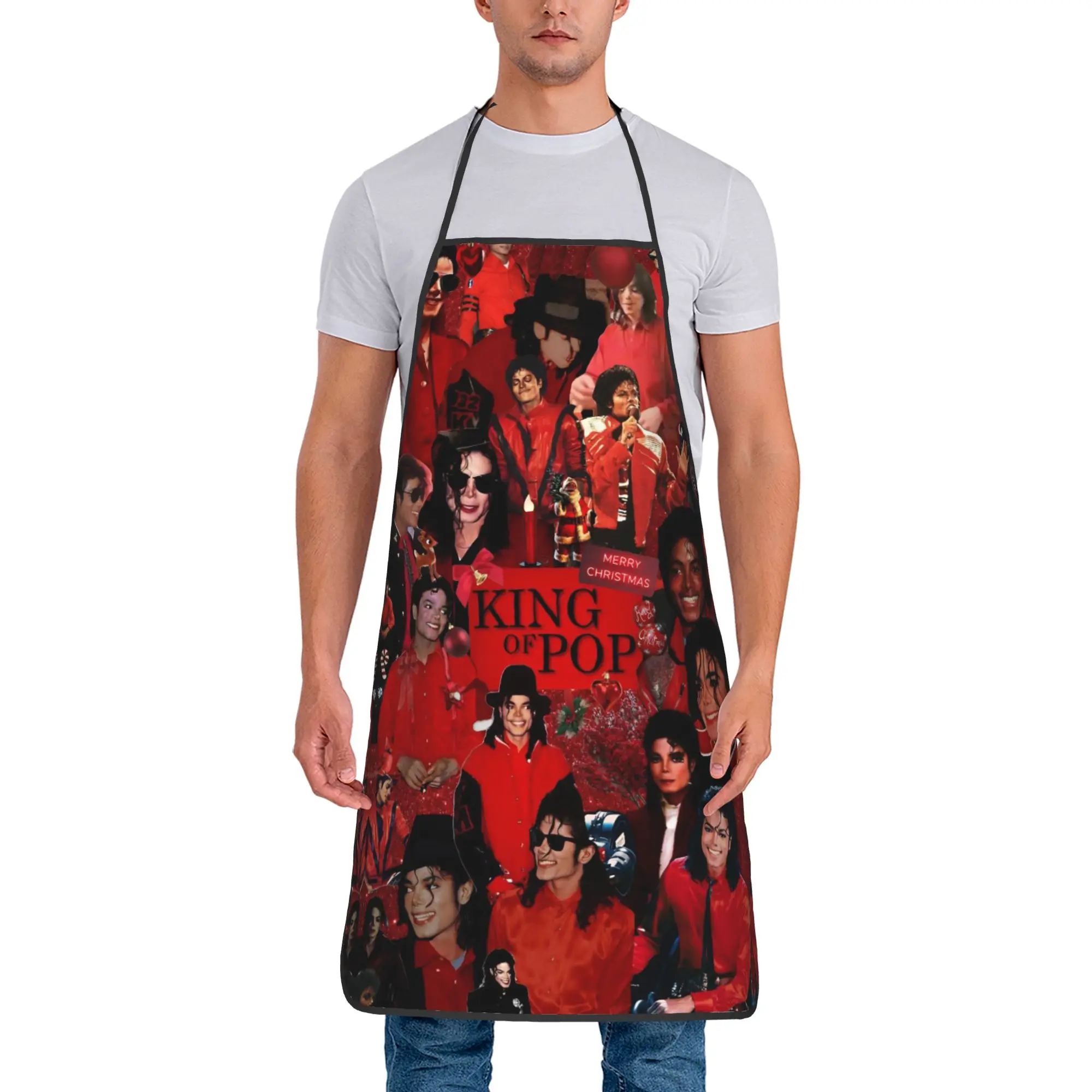 

MJ King Of Pop Michael J-jackson Apron Fashion Cleaning Kitchen Accessories Barbecue Adult Aprons without Pocket