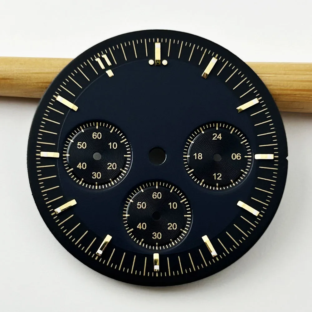 32.5mm VK63 다이얼 남자 시계 다이얼 사용자 정의 로고 다이얼 녹색 빛나는 다이얼 맞는 VK63 무브먼트 시계 액세서리 수리 도구