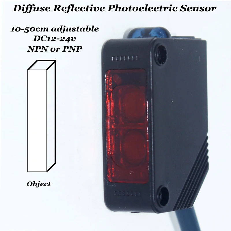 20 ou 50cm npn pnp sensor reflexivo difuso interruptor de proximidade fotoelétrico fotocélula objeto detector sensor de movimento interruptor de luz