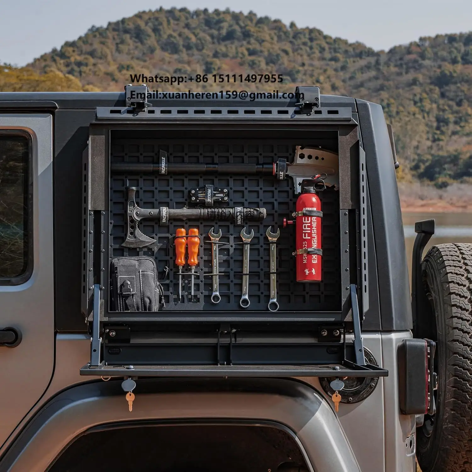 Tacmolle Rear Side Window Storage Box for Jeep Wrangler JK Accessories Tactical Modular Storage MOLLE Panel