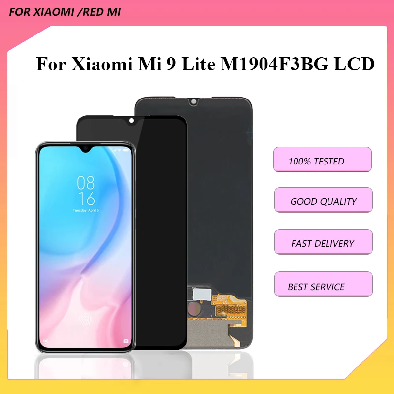 

ЖК-дисплей 6,39 дюйма OLED/TFT для Xiaomi Mi9 Lite, сенсорный экран с дигитайзером в сборе, Замена для Xiaomi M1904F3BG LCD