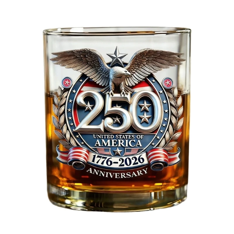 US 250th Anniversary Semiquincentennial Whisky Bottle Creative Edition Glass Collectible Gift With Historical Story Q5WC