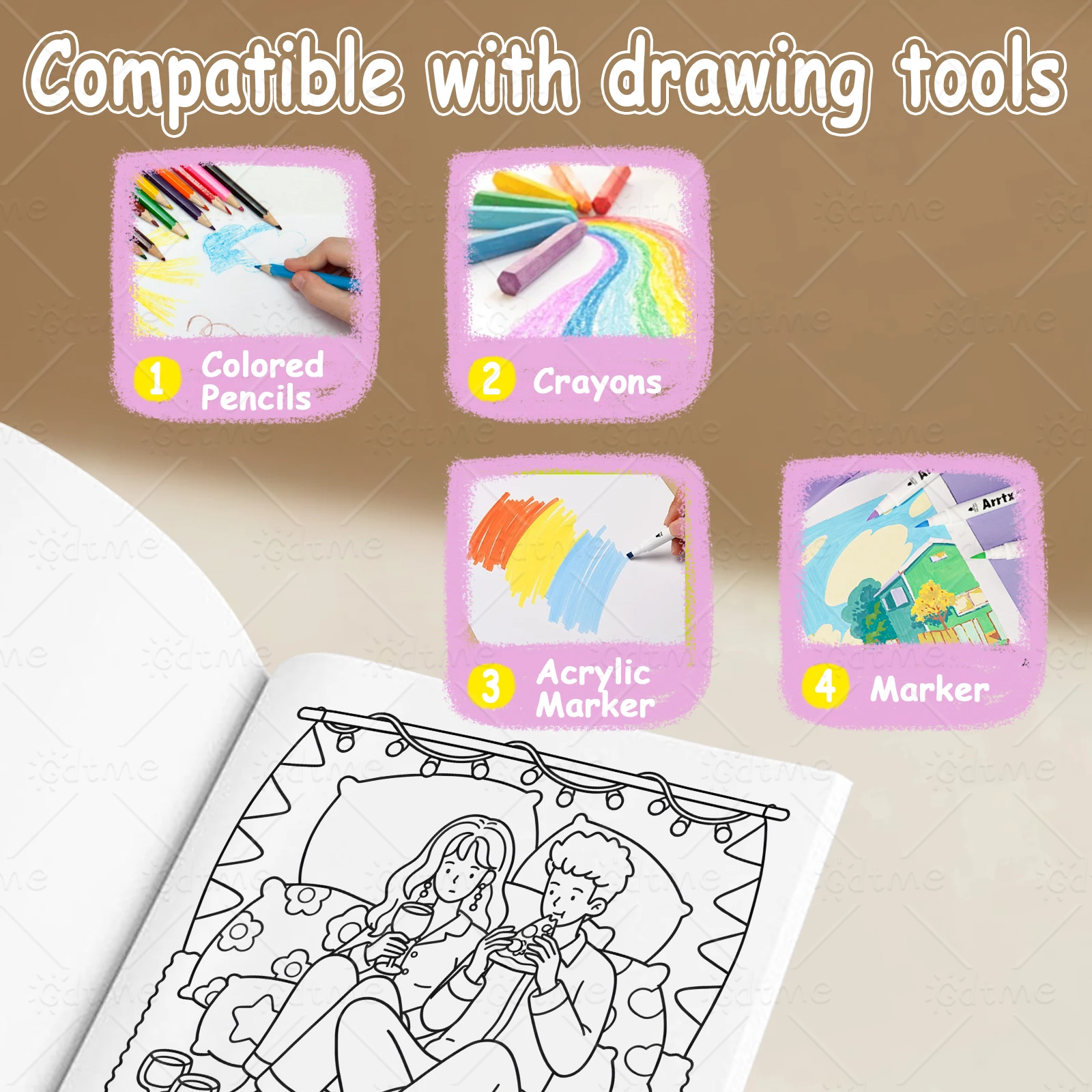 COZY MOMENTS Malbuch für Erwachsene mit niedlichen, gemütlichen täglichen Aktivitäten zur Entspannung (Cozy Spaces Coloring) – Detail 5