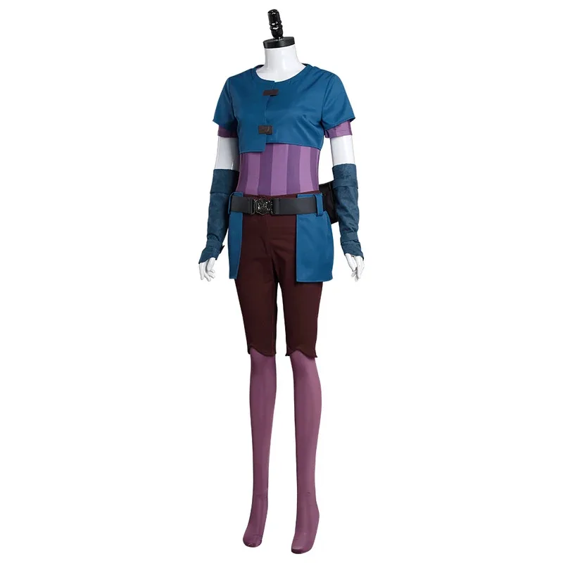 

COSda@Jinx Cosplay Arcane LoL Disguise Costume Adult Women Top Shorts Belt Outfits Halloween Carnival Party Powder Roleplay Suit