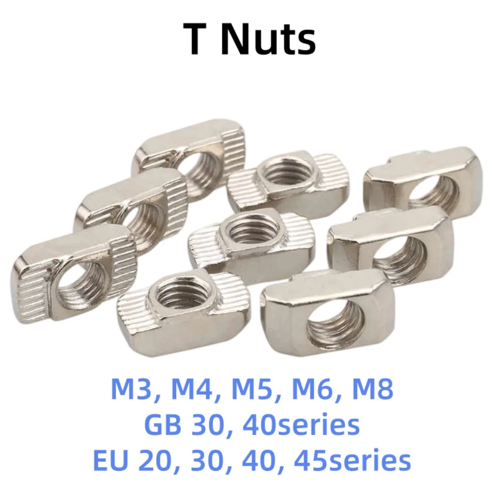 5Pcs Slot Sliding T Nut Hammer Drop-in T-nutM3-M8Fastener Connector Used For 2020 3030 4040 4545 Aluminum Profile Frame Building