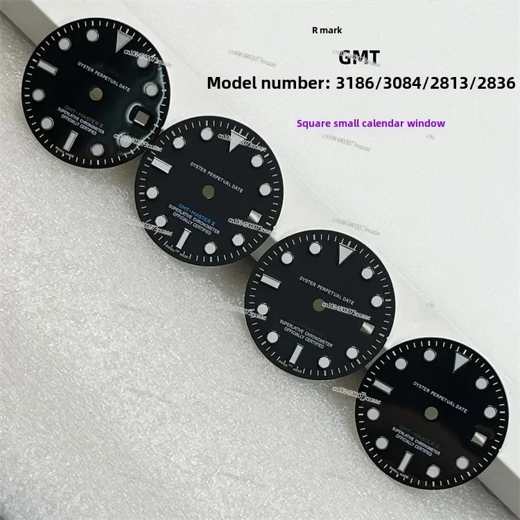 For GMT Dial 2836 Mechanical Blue-green Luminous Substitute Labor 8215 Case Water Ghost 3804 Yacht R Standard Watch Accessories