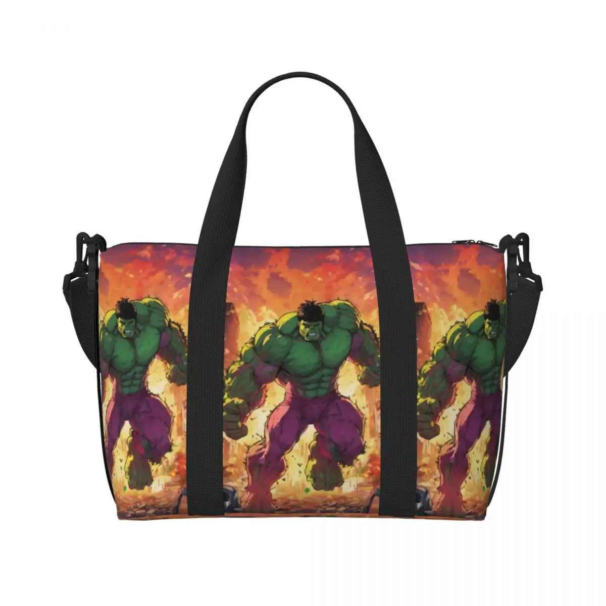 

Custom Vintage Hulk Tote Bag Women Large Capacity Fashion Film Gym Beach Travel Bags