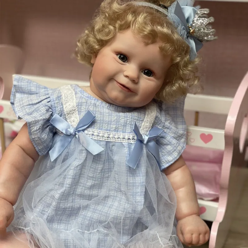 

24inch Blonde Curly Hai Reborn Doll Kit Maddie Already Painted DIY Toys with Body Cloth