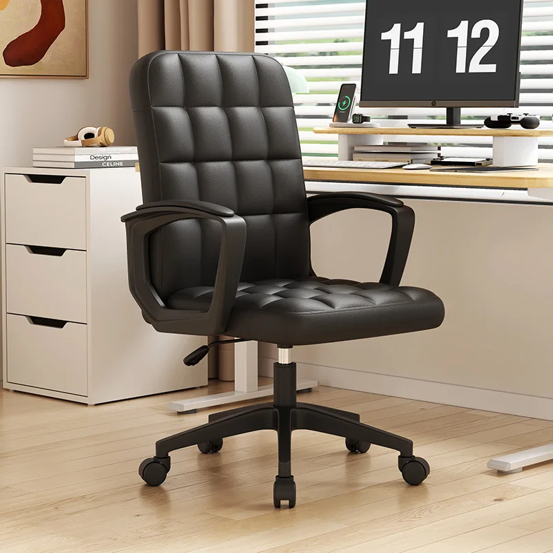 Ergonomic Mesh Office Chair Mid Back Swivel Desk Chair  Lumbar Support Adjustable Height Office Chairs with Fixed Armrests